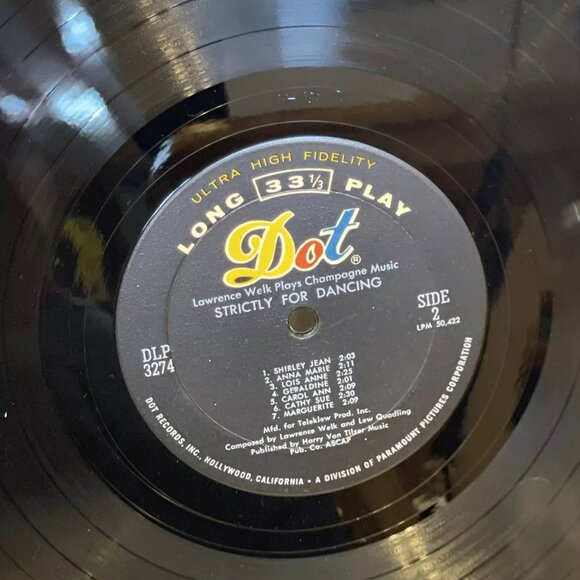 Lawrence Welk Strictly For Dancing (Vinyl, 1960) Dot Records DLP 3274 VG+ LP - Picture 8 of 8